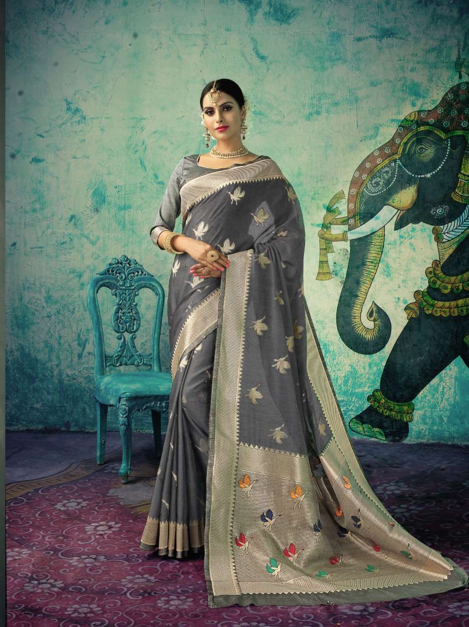 CHANDERI SILK BY RATI SAREE 01 TO 04 SERIES INDIAN TRADITIONAL WEAR COLLECTION BEAUTIFUL STYLISH FANCY COLORFUL PARTY WEAR & OCCASIONAL WEAR CHANDERI SILK SAREES AT WHOLESALE PRICE